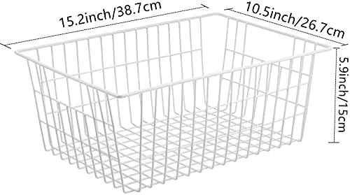 Redrubbit Wire Storage Baskets, Large Farmhouse Metal Freezer Basket Storage ...