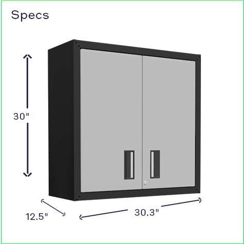 Floating Garage Storage Cabinet - Heavy-Duty Wall Mount Steel Cabinet, Lockab...