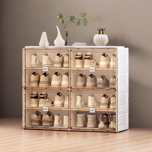 ANTBOX Portable Shoe Rack Organizer for Closet Entryway, Stackable Sneaker St...
