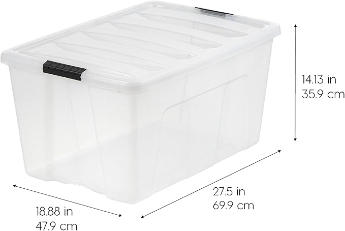 IRIS USA 94 Qt Stackable Plastic Storage Bins (2-Pack)