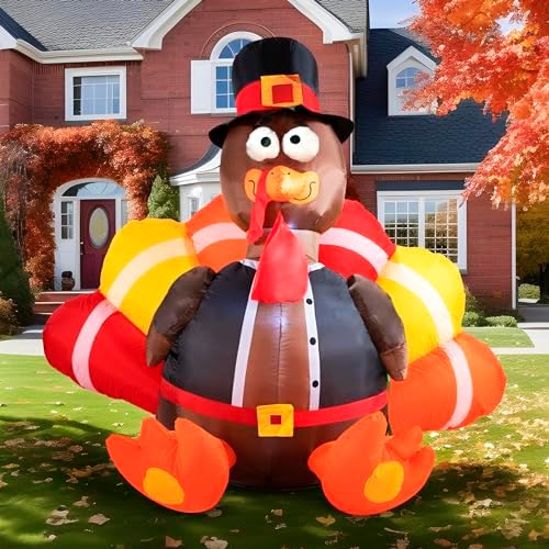 Joiedomi 6 FT Thanksgiving Inflatable Turkey Decorations, LED Light Up Turkey...