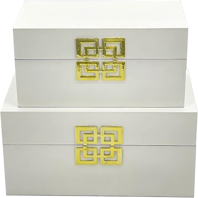 Galt International Large & Small Decorative Storage Box w/Hinged Lid (Set...