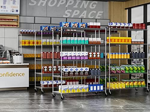 5 Tier NSF Wire Shelf Shelving Unit, 24 x 60 x 82 Inch 7500lbs Capacity Heavy...