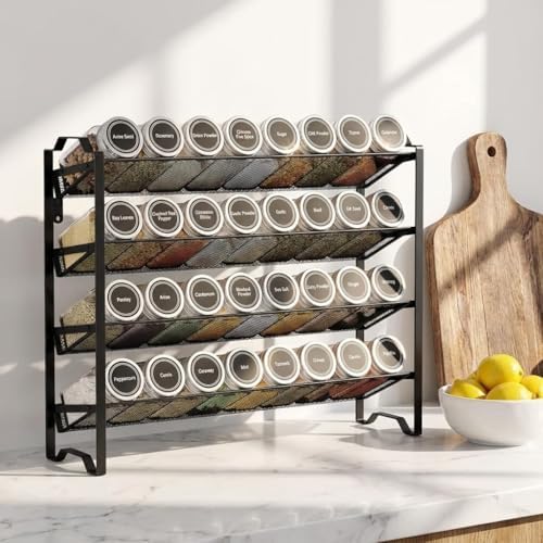 Simple Trending 4-Tier Spice Rack Organizer, Spice Rack with 32 Empty Spice J...