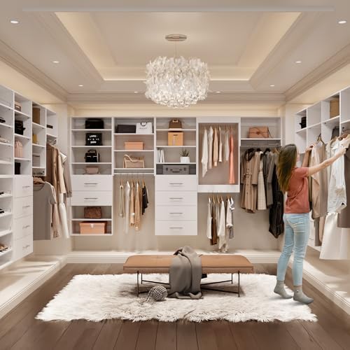 ROOMTEC Modular Closet System, 25.5" 4 Drawer Shelf Closet Tower Wall-Mo...