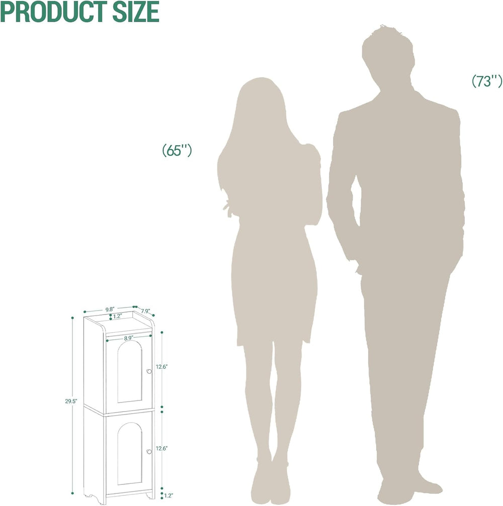 Hzuaneri Bathroom Storage Cabinet, Small Corner Floor Cabinet with 2 Doors