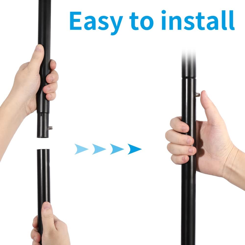 Black 48" W x 15" D x 65.5" H Double Rod Metal Rolling Clothes...