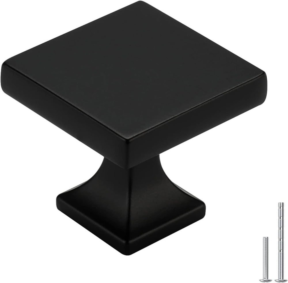 homdiy Black Cabinet Knobs 10 Pack Matte Black Square Cabinet Knobs