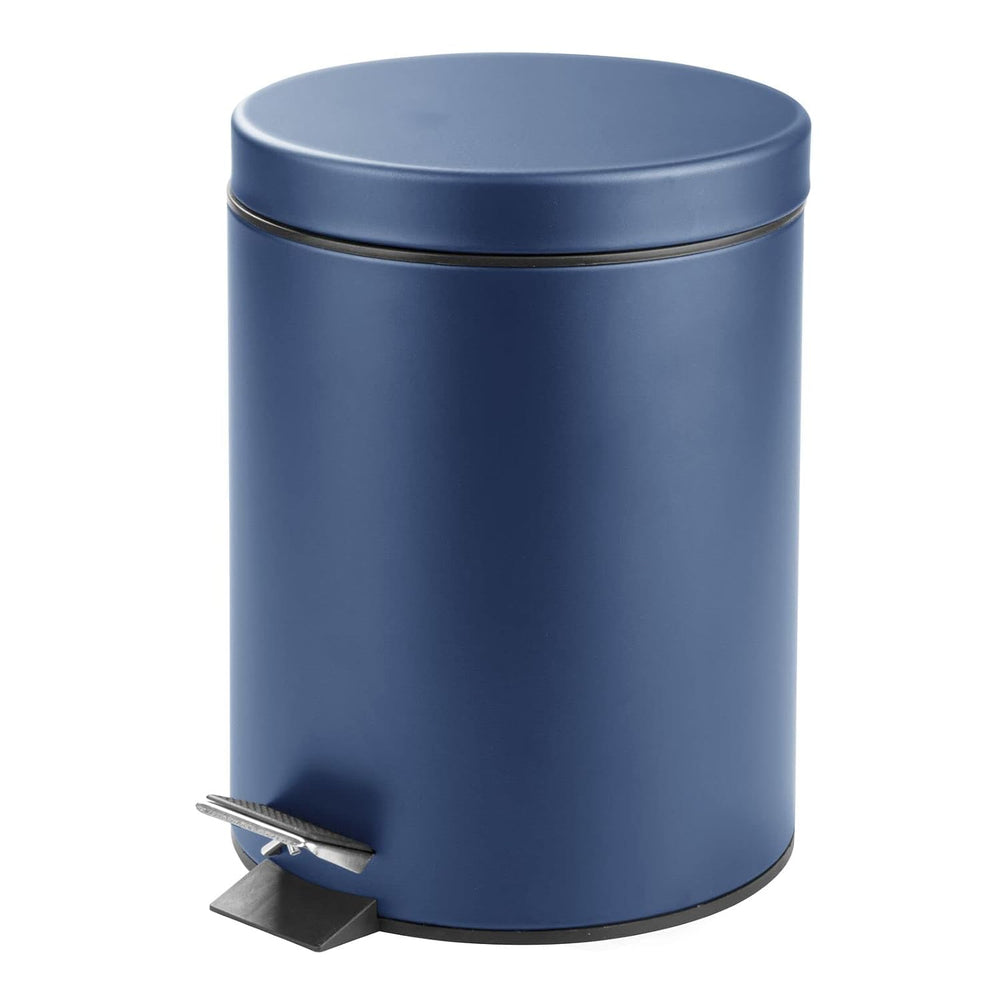 mDesign Pedal Bin — Metal Waste Bin with Pedal, Lid and Plastic Bucket Insert...