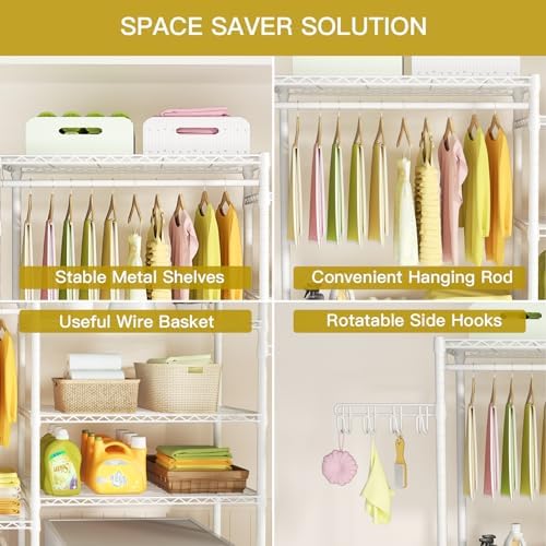 Ulif U6 Clothes Drying Rack, 5-Tier Over Washer and Dryer Shelves