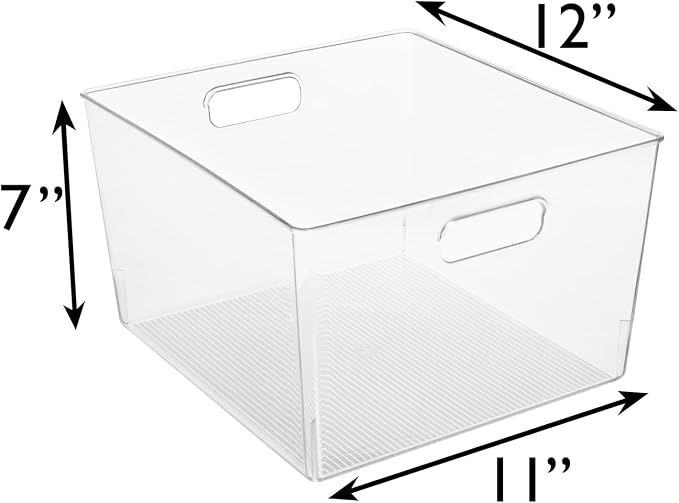 ClearSpace Clear Plastic Storage Bins – XL 8 Pack Perfect Kitchen or Pantry
