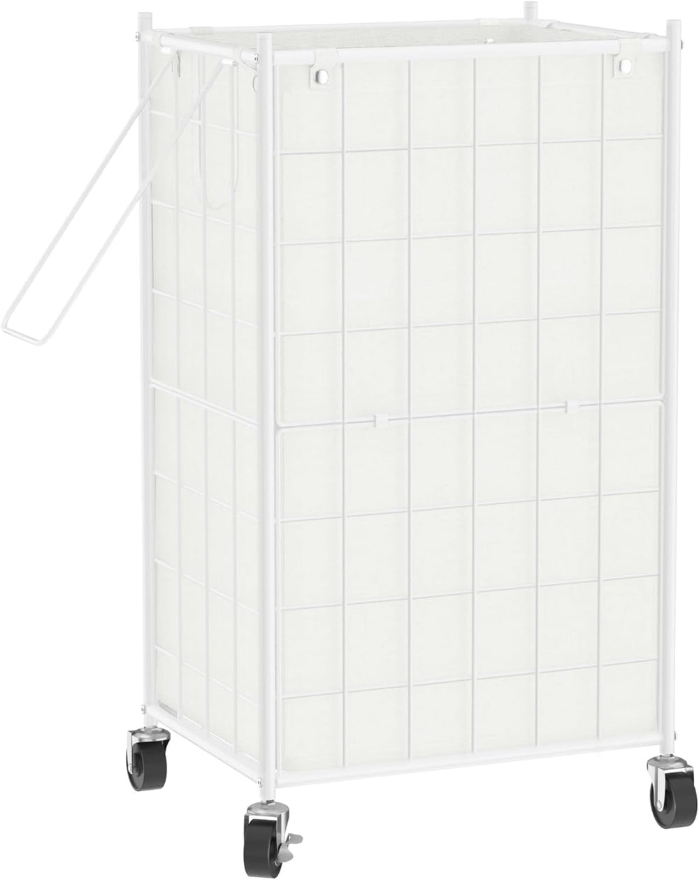 WOWLIVE Rolling Laundry Basket, Metal Wire Frame Laundry Hamper with Wheels