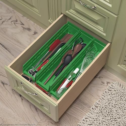 Akro-Mils 30128 Plastic Nesting Shelf Bin Box, (18-Inch x 4-Inch x 4-Inch), G...