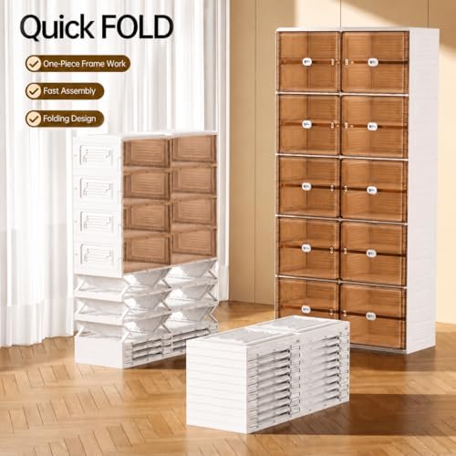 White Foldable Shoe Rack Organizer for 40 Pairs