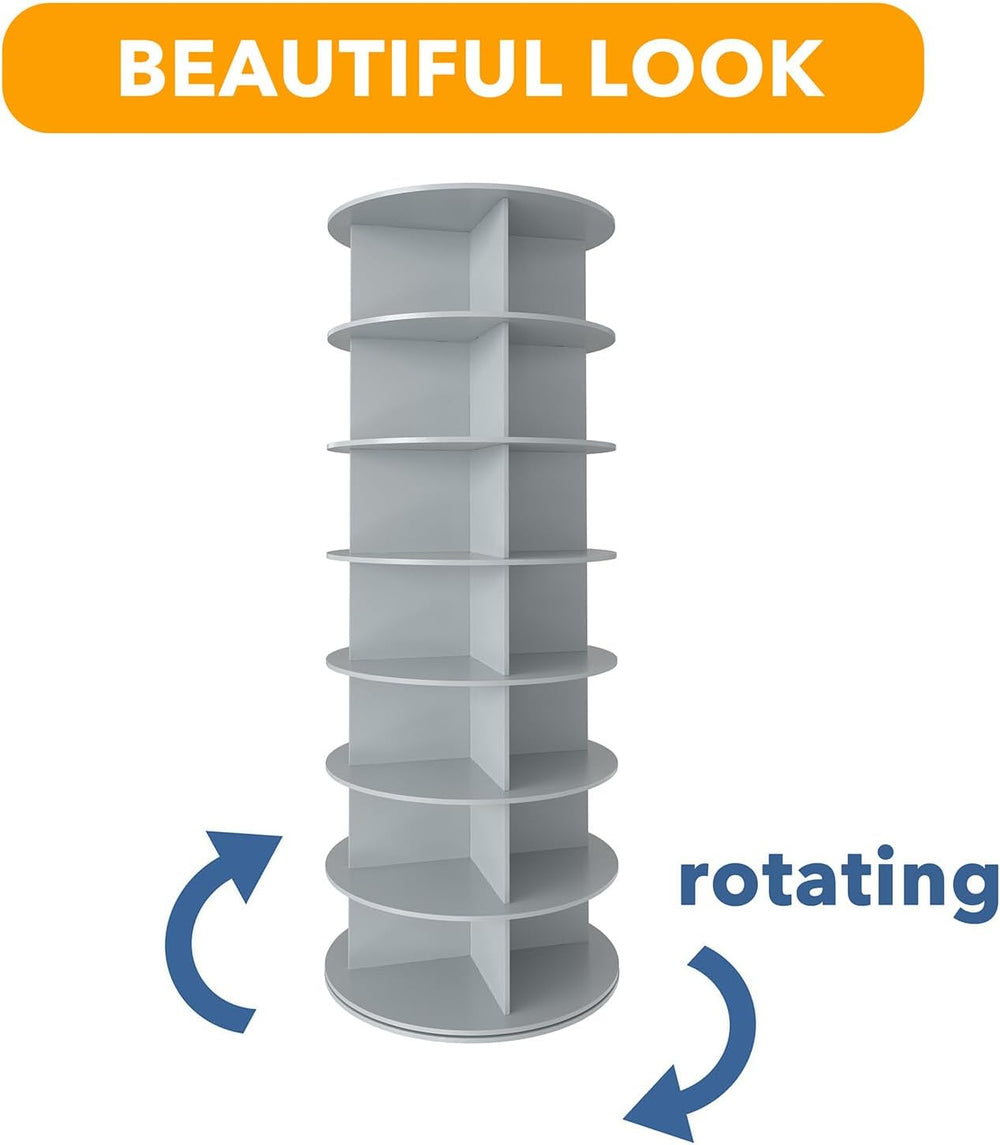 SpaceAid 7 Tier Rotating Shoe Rack Tower, Spinning Shoe Display Lazy Susan, R...
