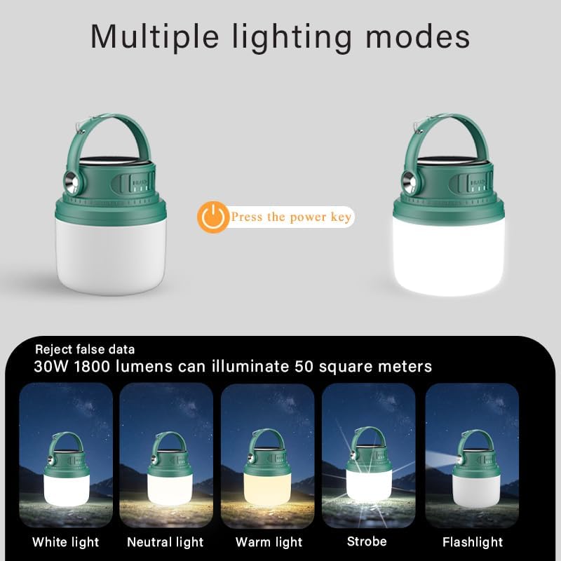 LED Camping Lantern Rechargeable 1200LM, Camping Tent Light, 4 Light Modes, 7...