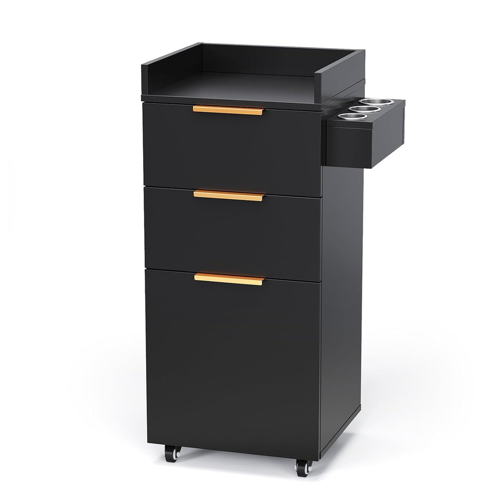 OmySalon Salon Cart with Wheels, 3-Tier Rolling Hair Styling Station, 2 Drawe...