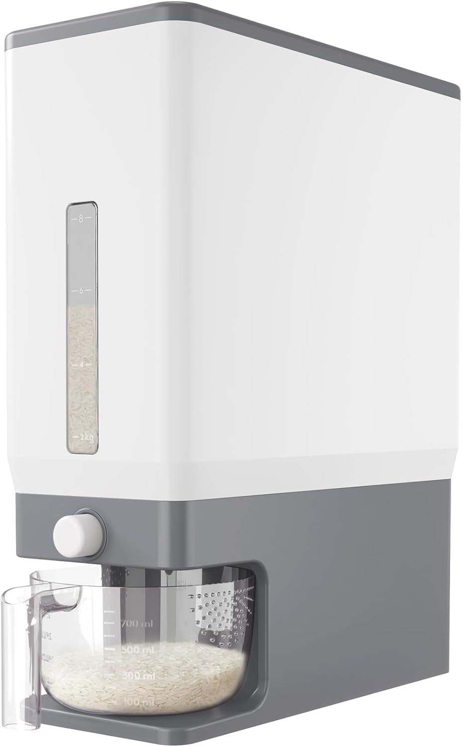 Lifewit Rice Container 25 Lbs, One-Press Dispenser with Measuring Cup