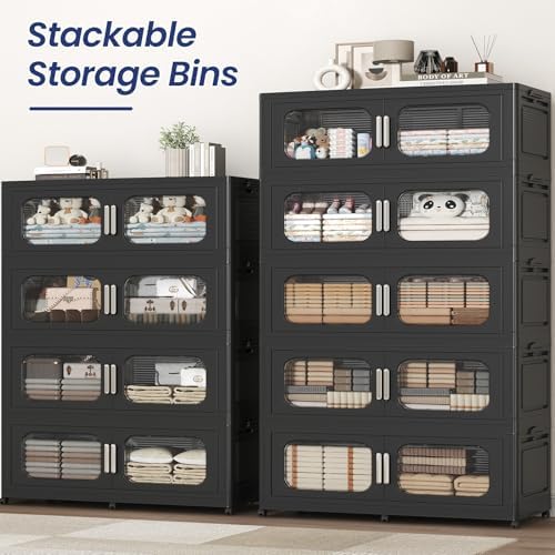200GAL Extra Large Storage Bins with Lid, 800QT Storage Bins with Wheels, Fol...