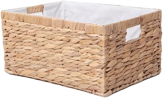Water Hyacinth Storage Basket for Organizing,Large Wicker Basket Rectangular ...