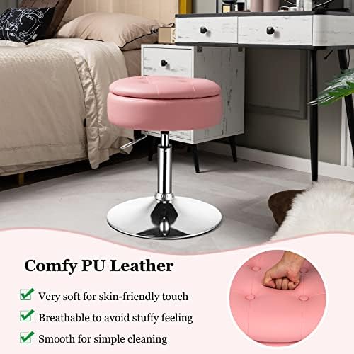 GIANTEX Adjustable Swivel Vanity Stool Set of 3, 360° Swivel 20"-26&quot...