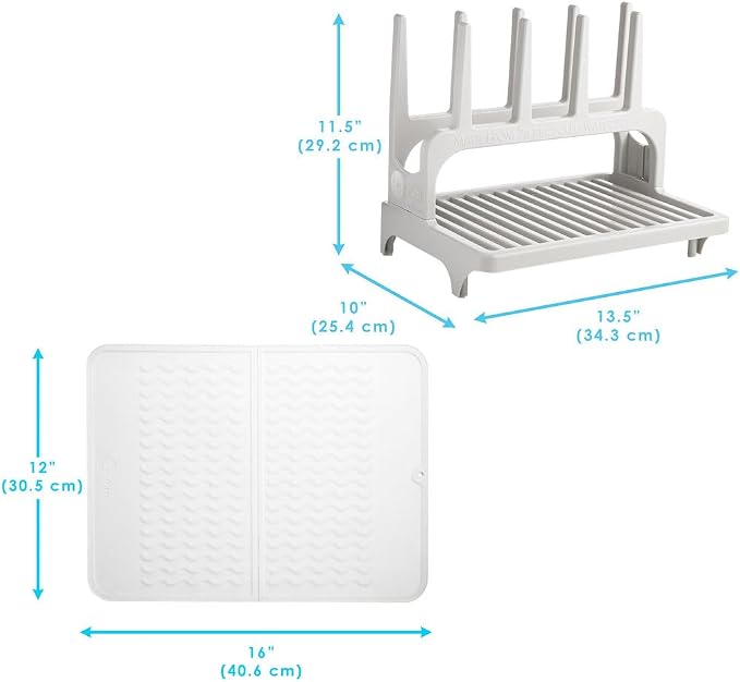 PopYum Seattle Gray Space Saving Drying Rack from 100% Recycled Bottles