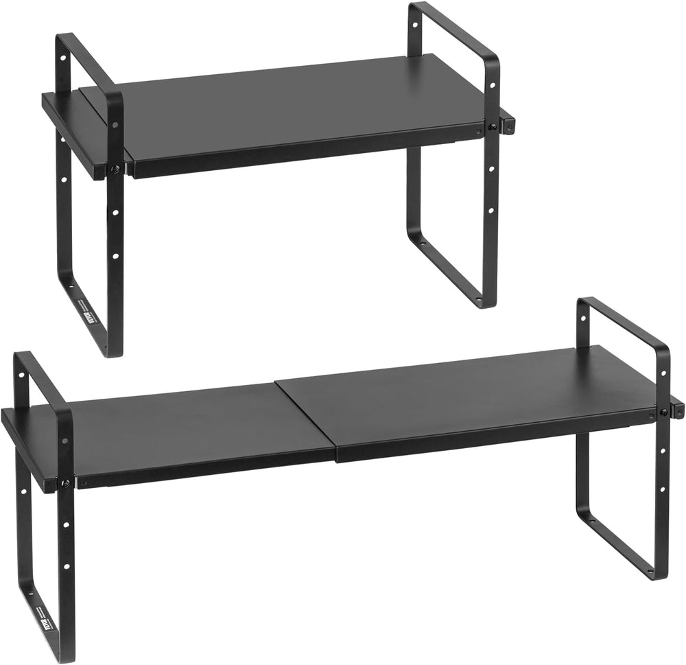 VEVOR Adjustable Kitchen Cabinet Shelf Organizer, Expandable 2 Tier Cabinet S...
