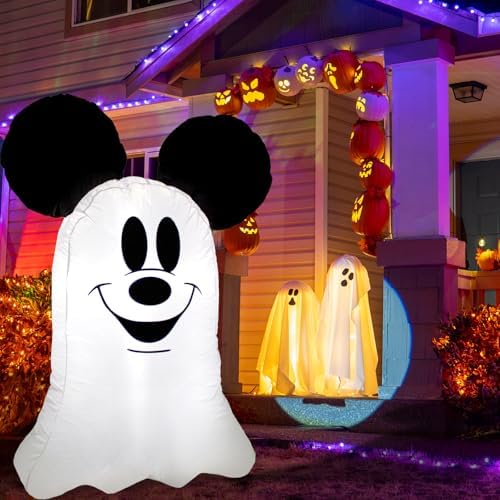 Halloween Inflatable Outdoor Decoration,Mouse Theme Cute Ghost Blow Up Outdoo...