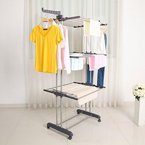 Foldable, Rolling, Stainless Steel Rods & Compact Storage Laundry Clothes...