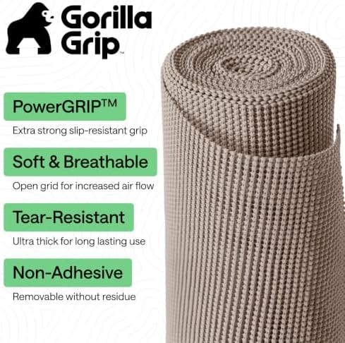 GORILLA GRIP powerGRIP Drawer Shelf and Cabinet Liner, 24"x20', Beige
