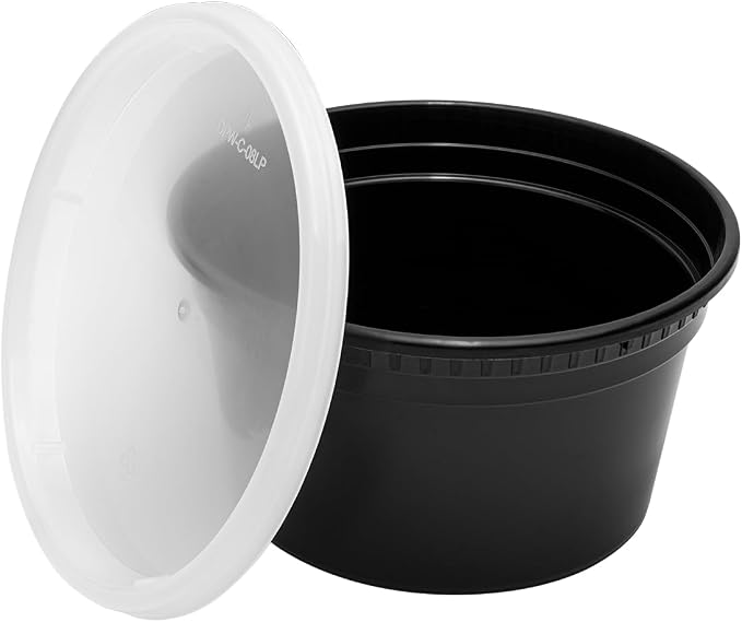 Karat [12oz - 240 ct Black PP Injection Molded Round Deli Containers