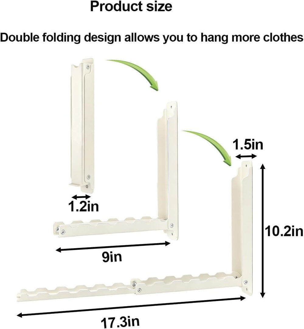 Folding Clothes Drying Rack Wall Mounted for Laundry 2 Pack