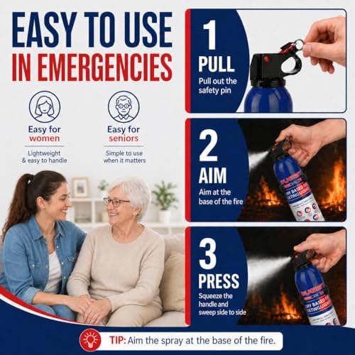 ABC Fire Extinguisher for Home & Vehicle - Compact Fire Extinguisher | Gr...
