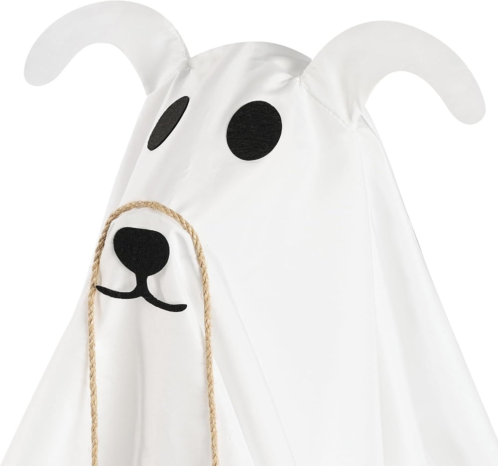 Halloween Decorations, 2 Pack 2.3 FT Light-Up Spooky Ghost Dog with 2 Sign