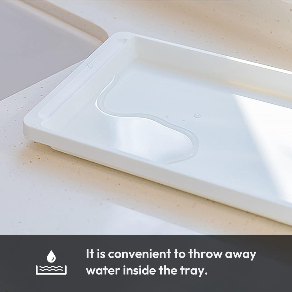 carrotez Bottle Drying Rack with Drain Tray, White