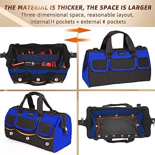 FASTECH 20 Inch Heavy Duty Tool Bag with Wide Mouth for Tool Storage,Carrier ...