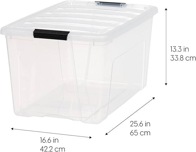 IRIS USA 72 Qt Stackable Plastic Storage Bins (4-Pack)