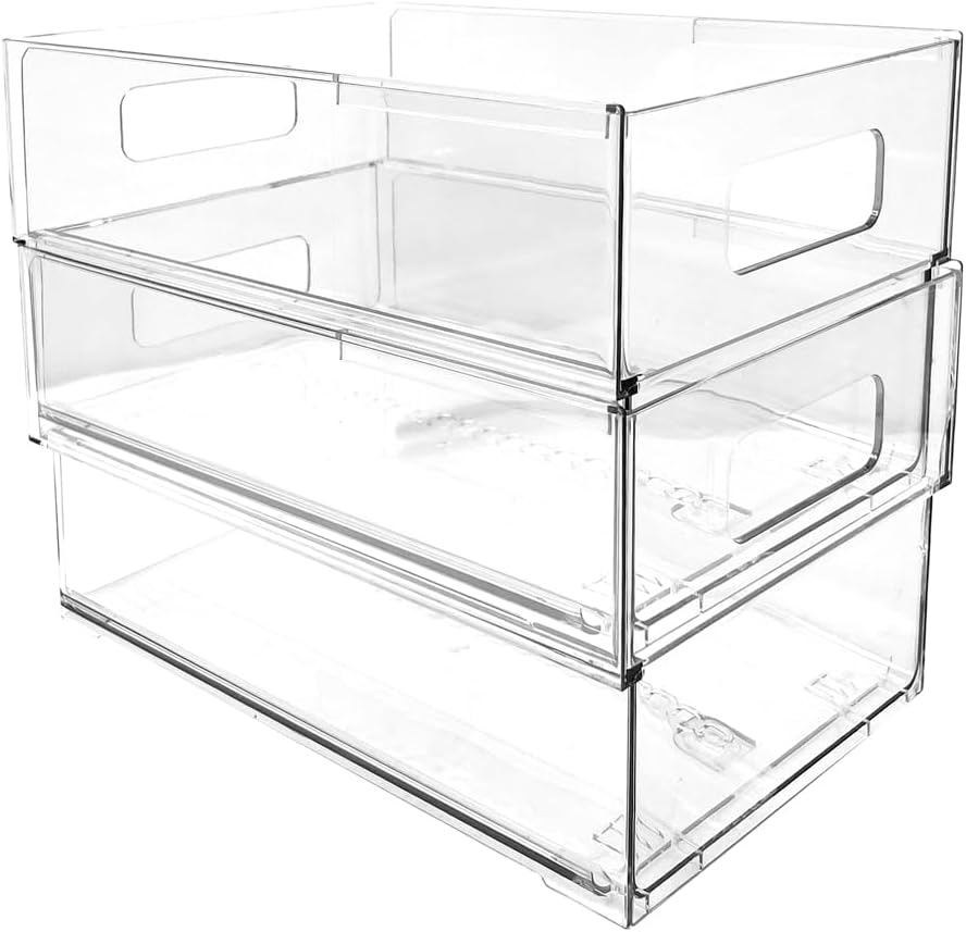 Isaac Jacobs 2-Pack Clear Expandable Storage Bins - Large
