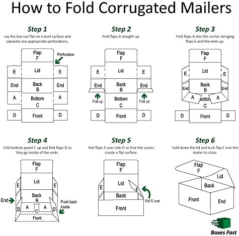 Boxes Fast BFM844 Corrugated Cardboard Mailers, 8 x 4 x 4 Inches, Tuck Top On...