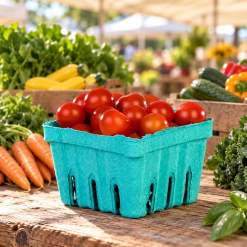 Pactiv 1 Quart Sized Garden Party Berigard Berry Basket Molded Fiber Green | ...