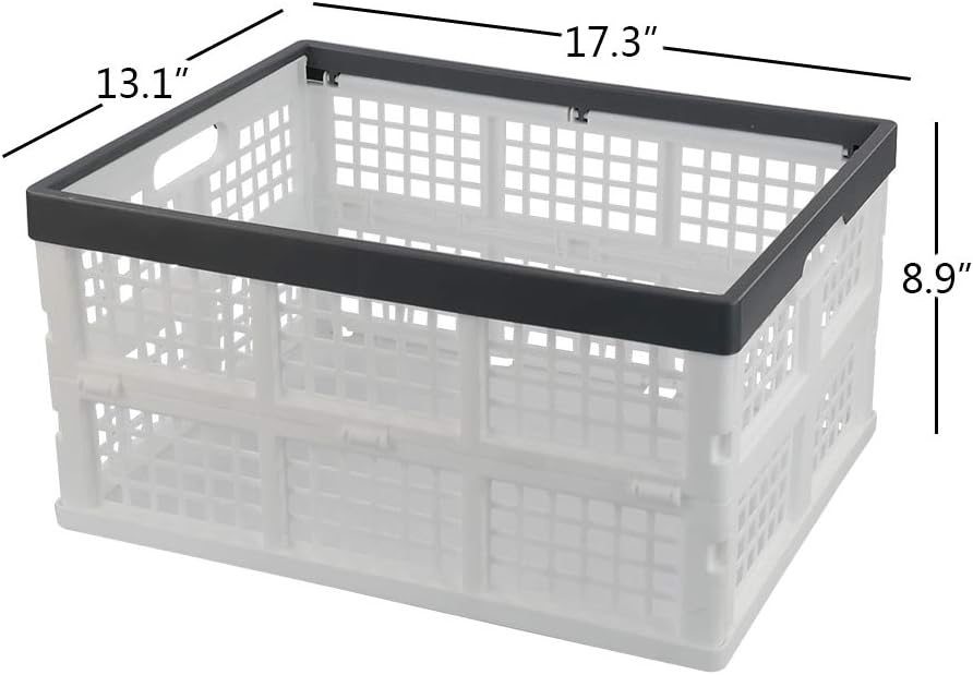 Teyyvn 3-Pack 30 L Plastic Stackable Collapsible Storage Crates