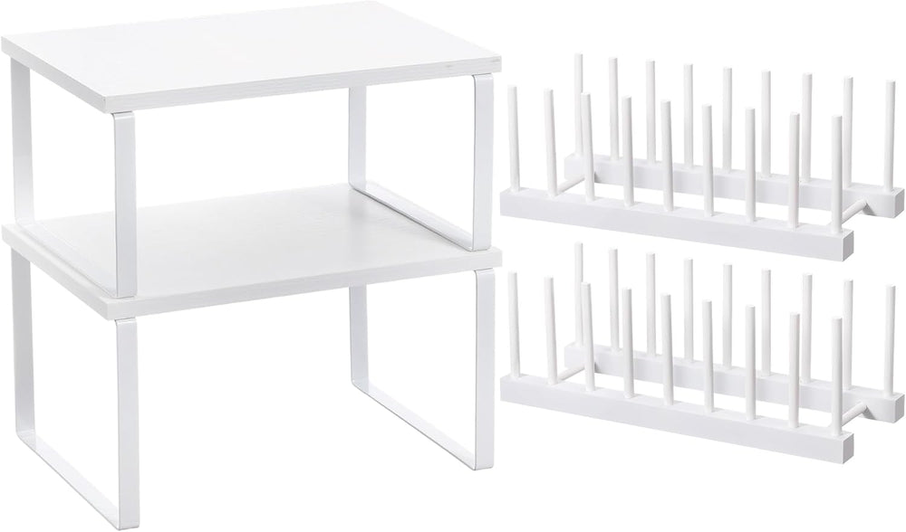 4 Pcs Kitchen Organizer Accessories Set for Cabinet, White, 11.8 x 7.9''