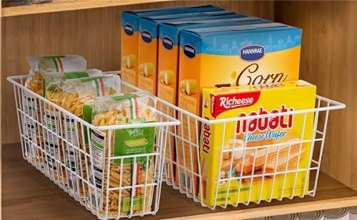 Redrubbit Wire Storage Baskets, Large Farmhouse Metal Freezer Basket Storage ...