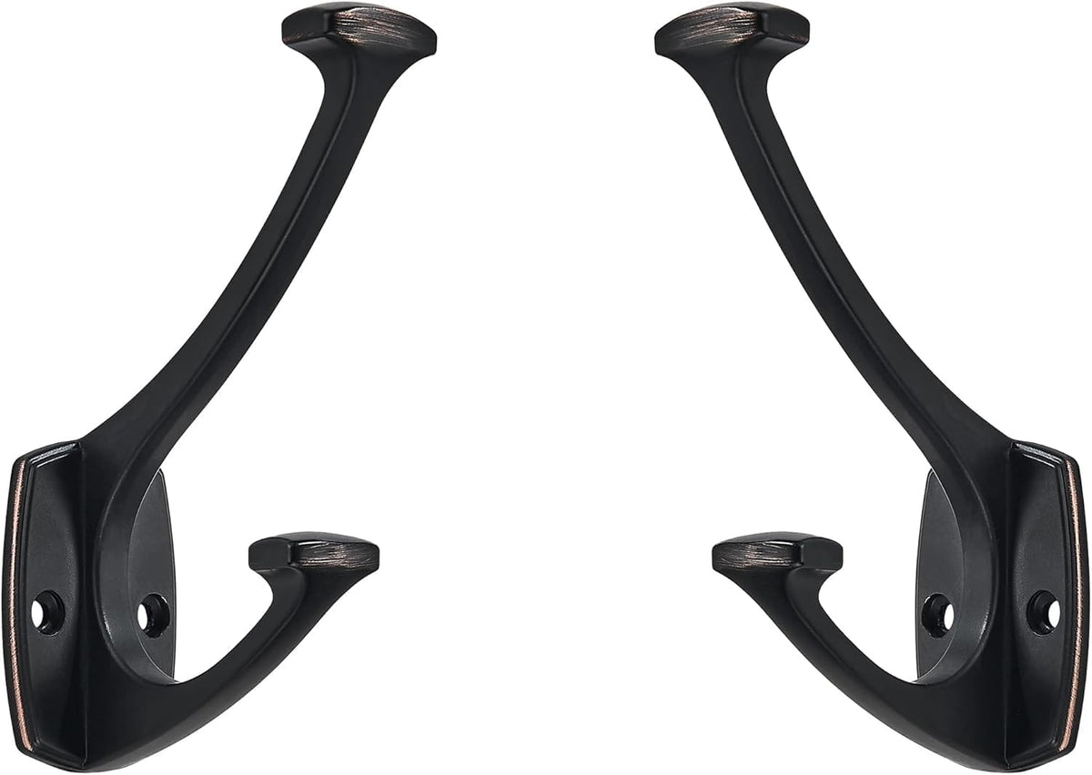 10 Pack Oil Rubbed Bronze Hooks Decorative Heavy Duty Solid Large Coat Hooks for Towel Hanging Coats Robe Wall Mounted Towel Bags Door Back Bathroom wall Hook.