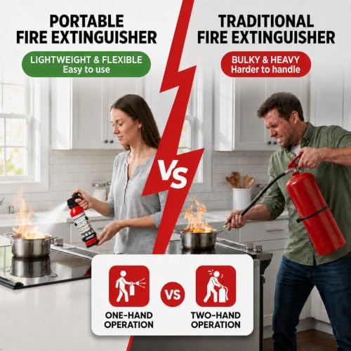 Small Fire Extinguisher for Home & Car – (2-Pack, 1.32lb Each) Portable A...