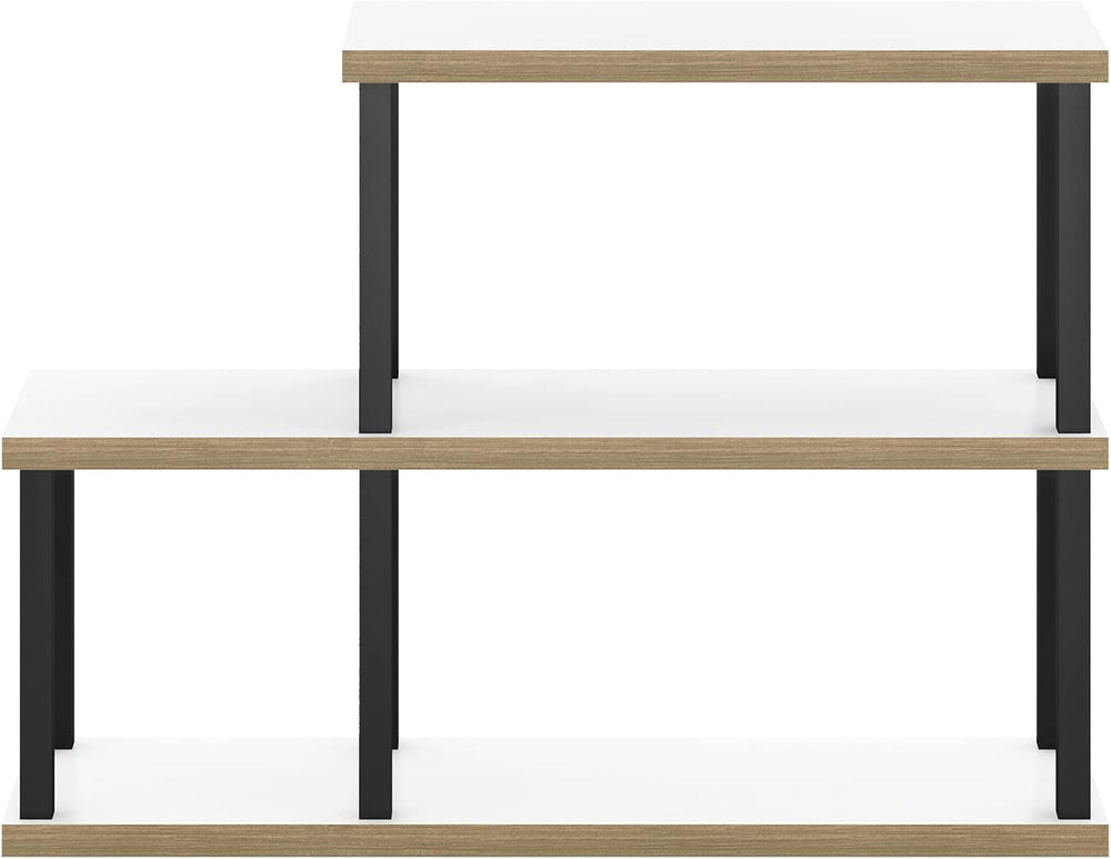 Furinno Turn-N-Tube No Tools Decorative Display Shelf, 3-Tier Ladder, Solid W...
