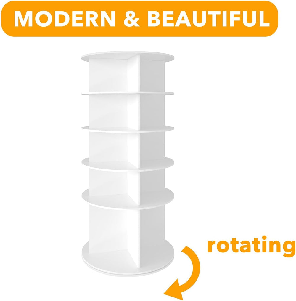 SpaceAid Rotating Shoe Rack 5 Tier Organizer, High Bottom Design Shoe Tower S...