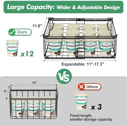 ADRIMER Freezer Organizer Bins, 2 Packs Foldable & Stackable Chest Freeze...