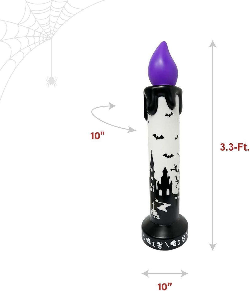 Haunted Hill Farm 3.3-Ft. Purple-Wick LED Candle Blow Mold for Halloween