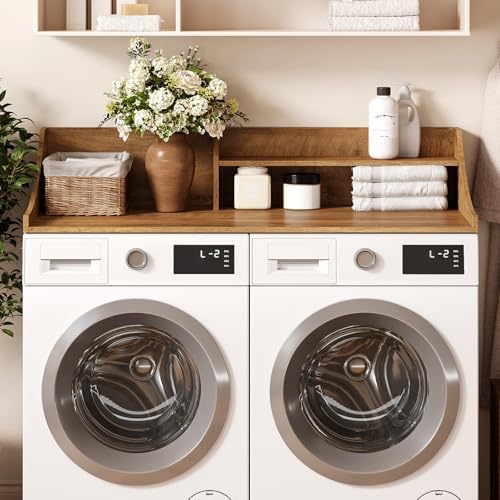 Washer and Dryer Countertop, 54'' Laundry Shelf Organizer Wood Dryer ...
